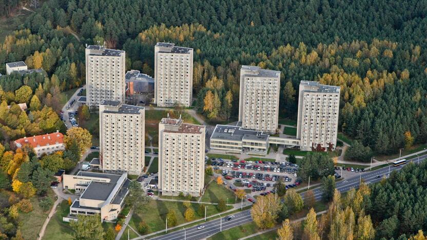 Vilniaus universiteto bendrabučiai iš paukščio skrydžio.