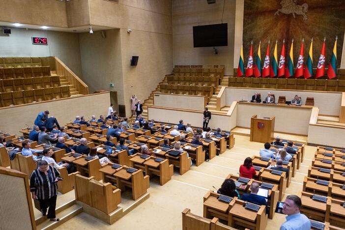 Opozicijos protestas: dirba kitoje salėje