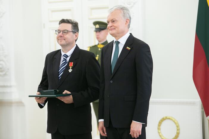 Valstybės apdovanojimų įteikimo ceremonija Lietuvos Prezidento rūmuose