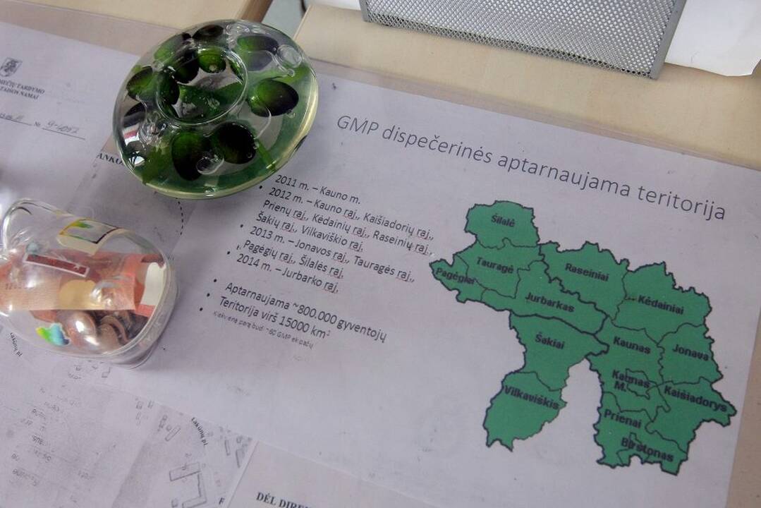 Kauno GMP dispečerinė aptarnauja beveik ketvirtadalį Lietuvos.