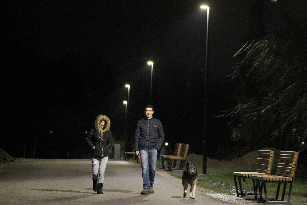Kalniečių parke – naujas LED apšvietimas