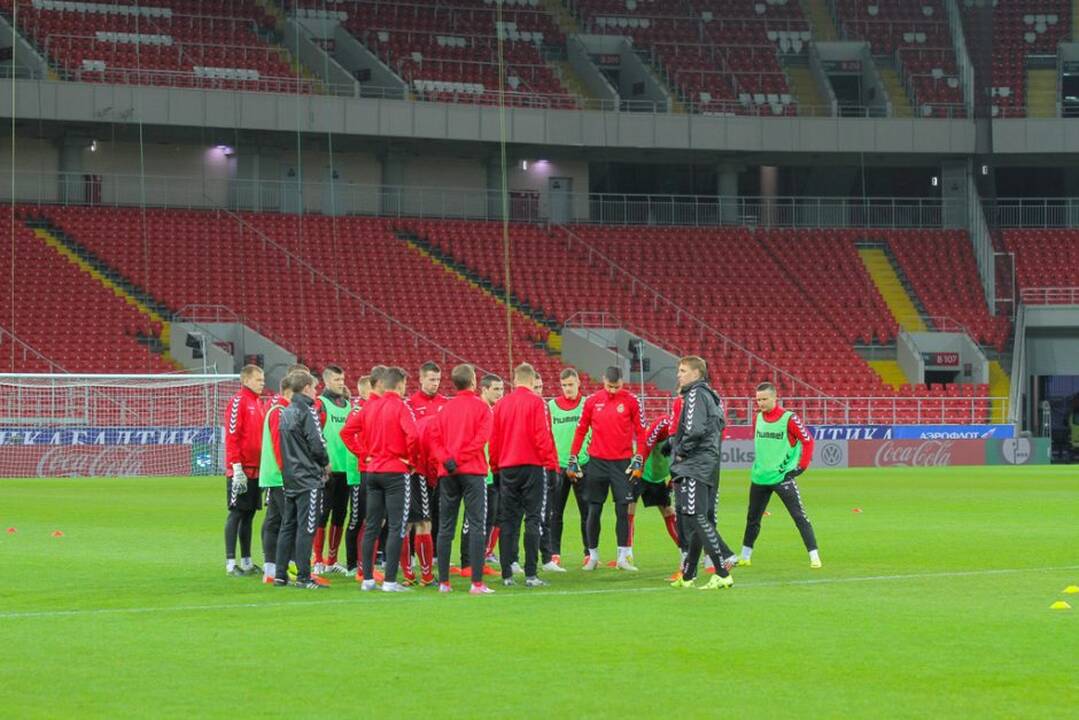 Lietuvos futbolo rinktinės treniruotė Maskvoje
