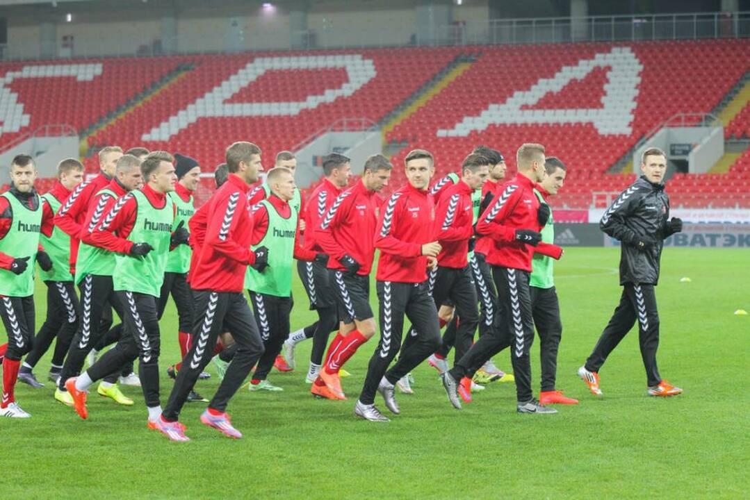 Lietuvos futbolo rinktinės treniruotė Maskvoje