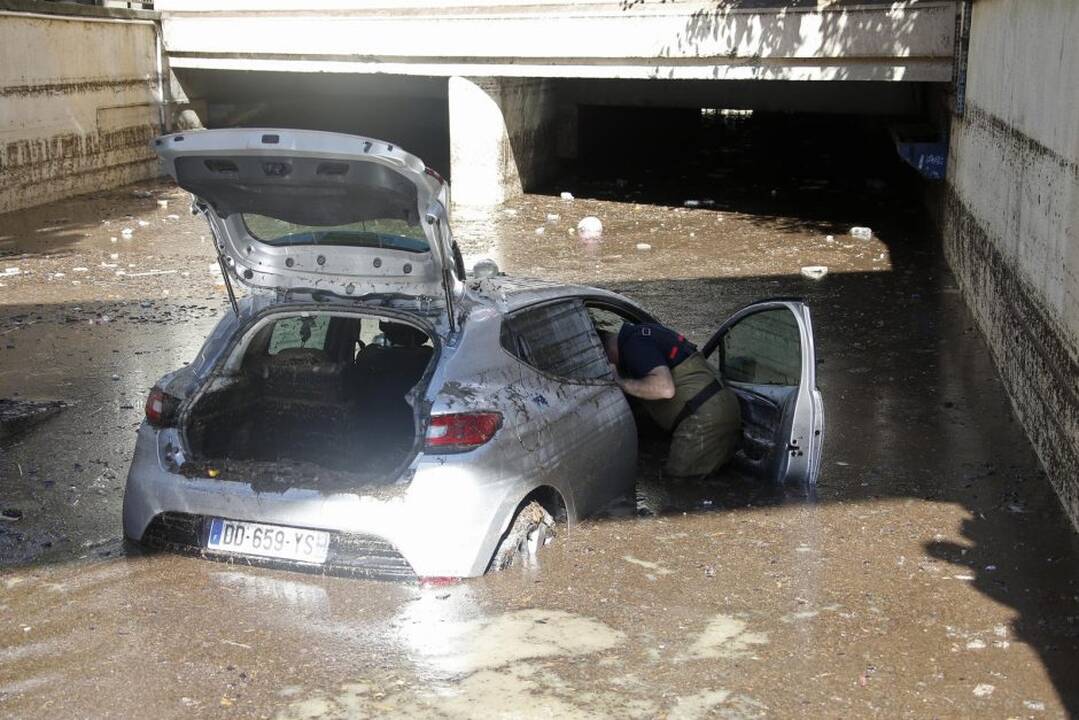 Prancūzijos Žydrajame Krante – potvyniai