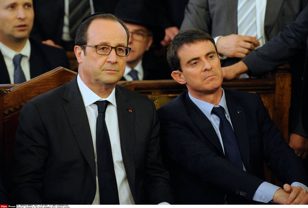 Francois Hollande ir Manuelis Vallsas