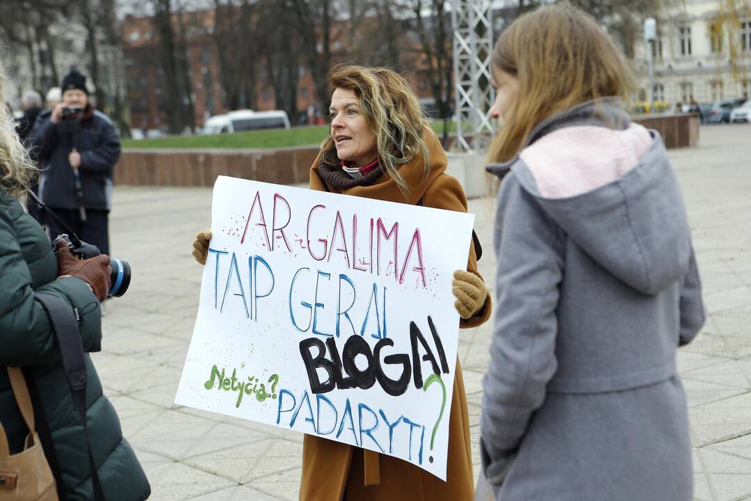 Mokytojų mitingas Klaipėdoje