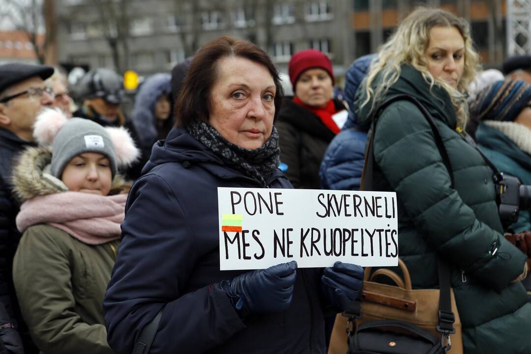 Mokytojų mitingas Klaipėdoje