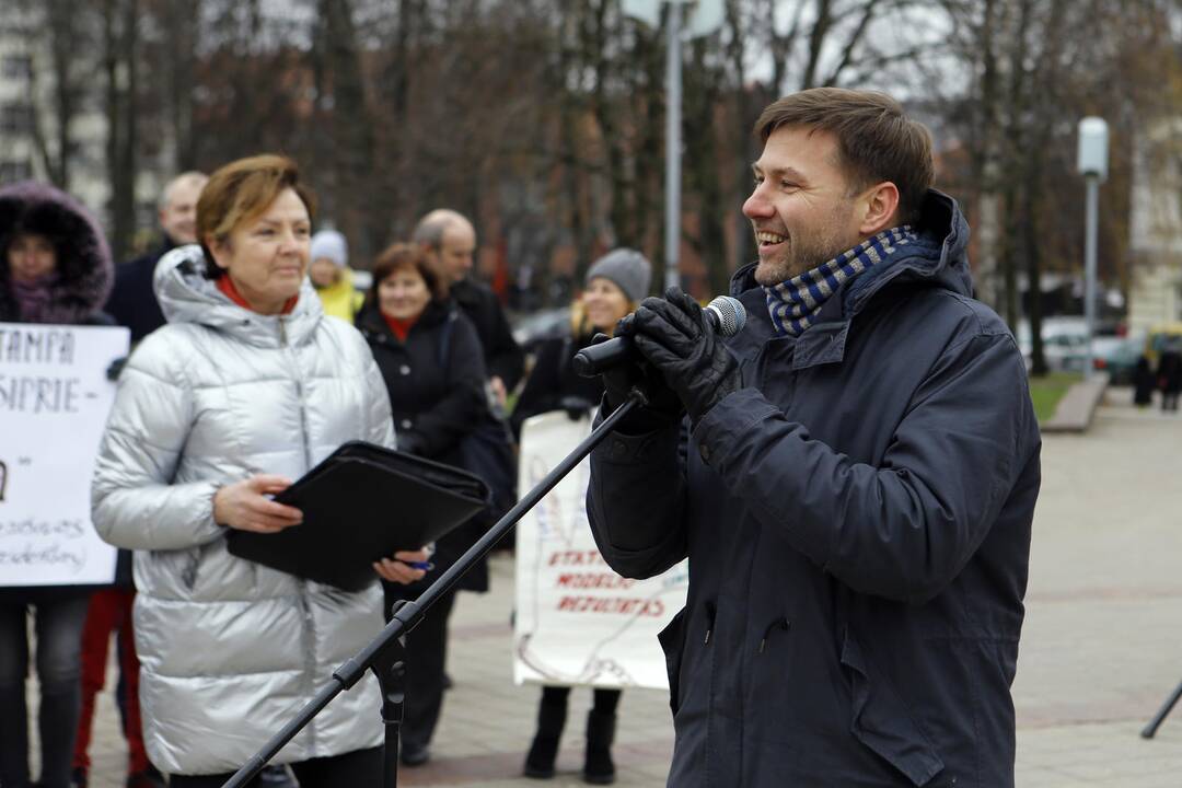 Mokytojų mitingas Klaipėdoje