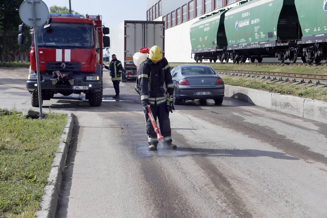 Išsiliejo dyzelinas