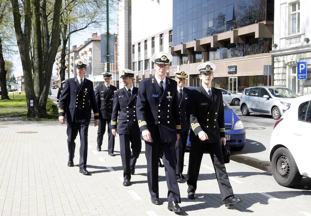 Pratybų "Baltic Fortress" karinių laivų vadai Klaipėdoje