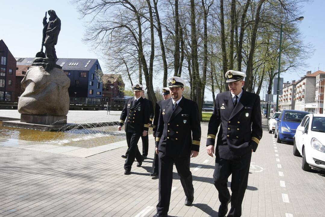 Pratybų "Baltic Fortress" karinių laivų vadai Klaipėdoje