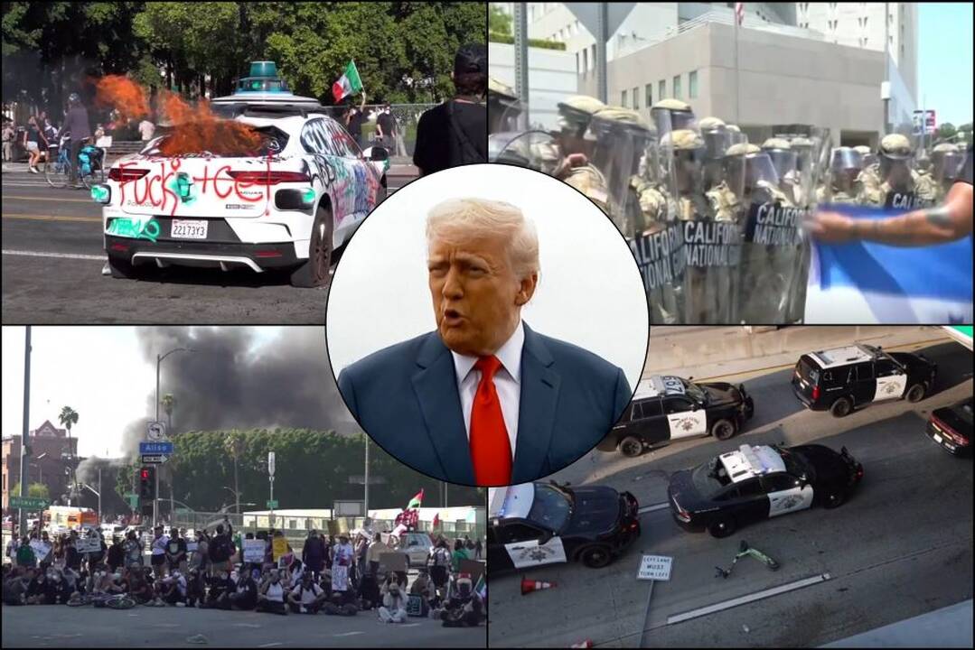 Los Andžele – chaosas, bet Trumpas savo sprendimo nesigaili