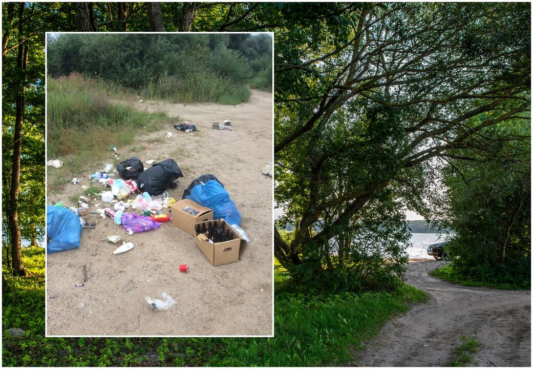 Situacija: gyventojų dėmesį patraukė marių pakrantėje paliktos šiukšlės, tačiau, pradėjus jomis domėtis, netvarka buvo pašalinta.