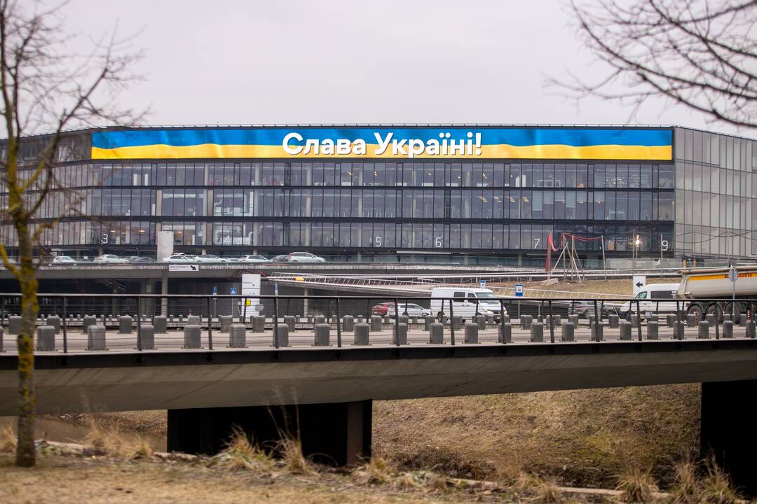 Ukrainą palaikančios žinutės Kaune