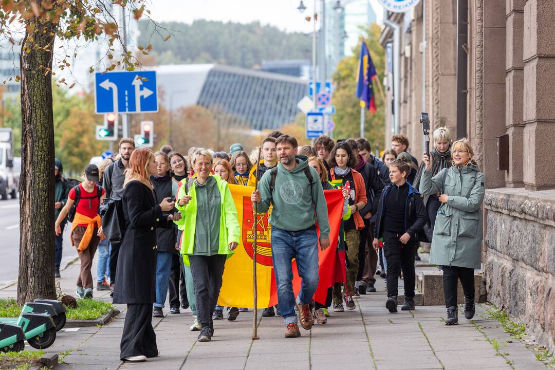 Mokytojų streikas prie Vyriausybės