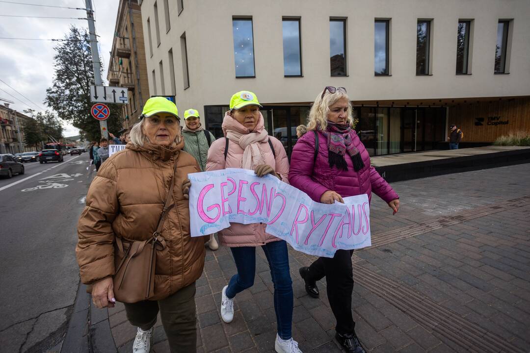 Mokytojų streikas prie Vyriausybės