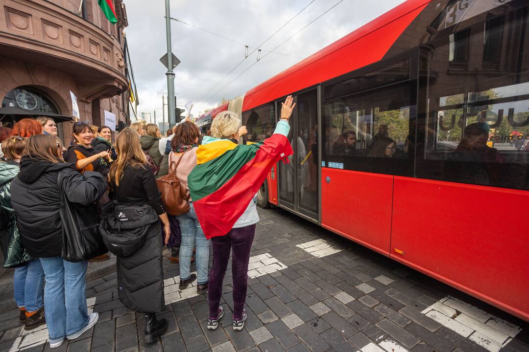 Mokytojų streikas prie Vyriausybės