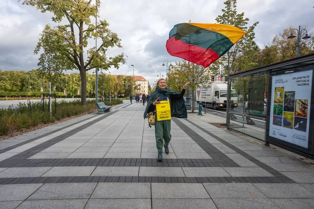 Mokytojų streikas prie Vyriausybės