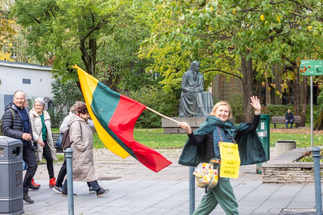 Mokytojų streikas prie Vyriausybės