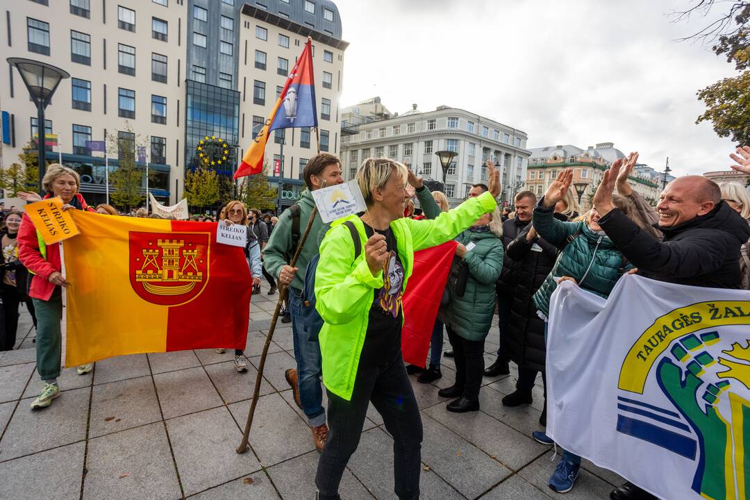 Mokytojų streikas prie Vyriausybės