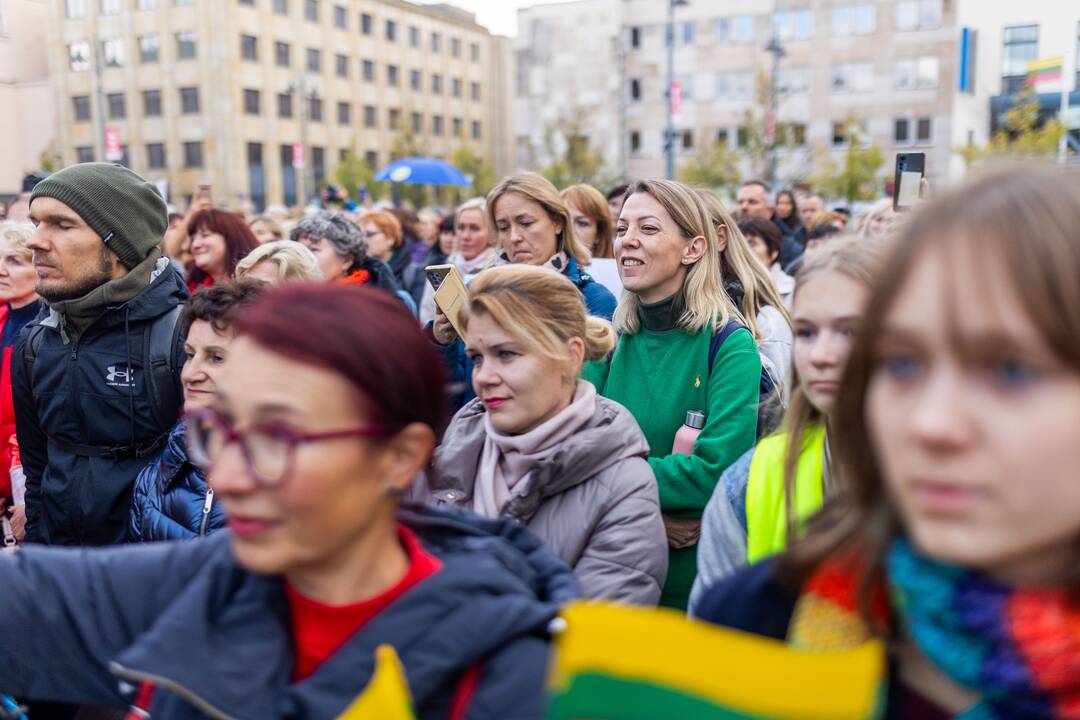 Mokytojų streikas prie Vyriausybės