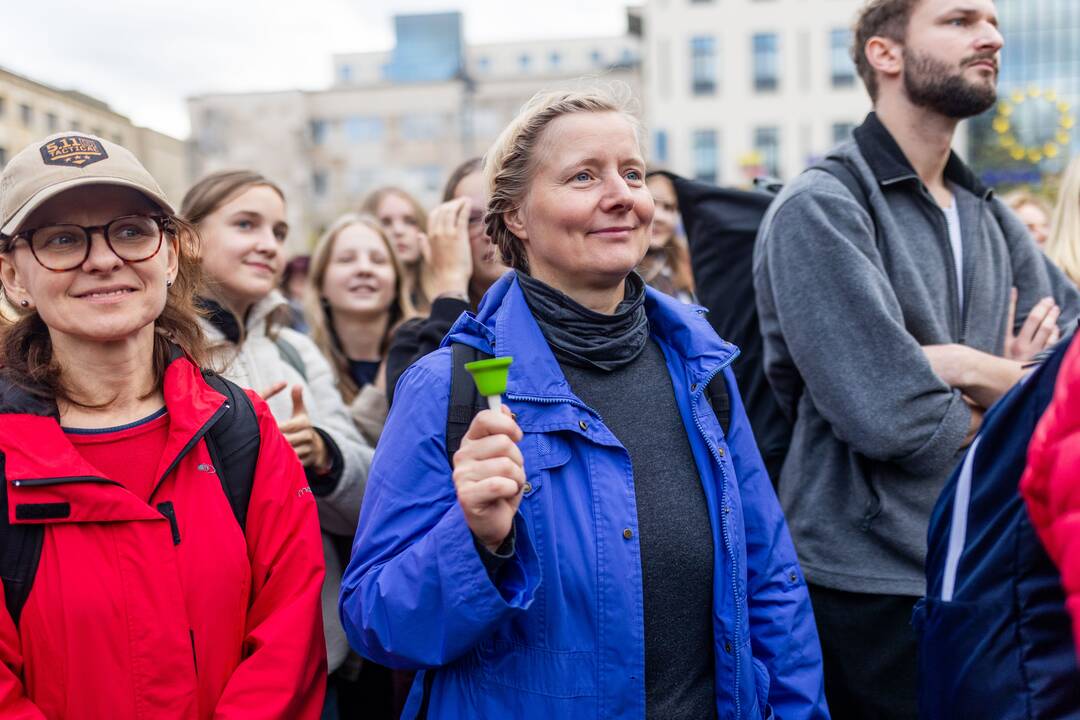 Mokytojų streikas prie Vyriausybės