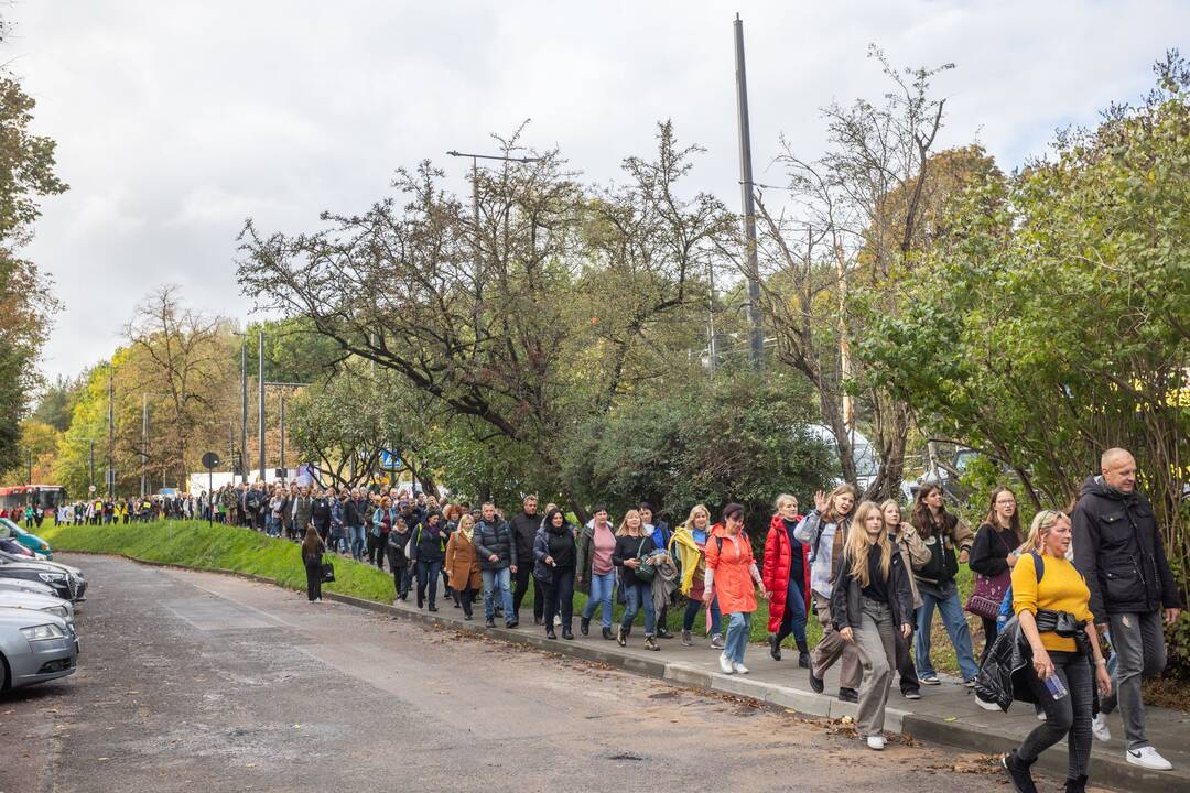Mokytojų streikas prie Vyriausybės