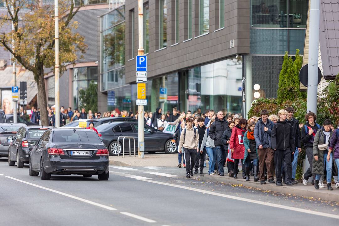 Mokytojų streikas prie Vyriausybės
