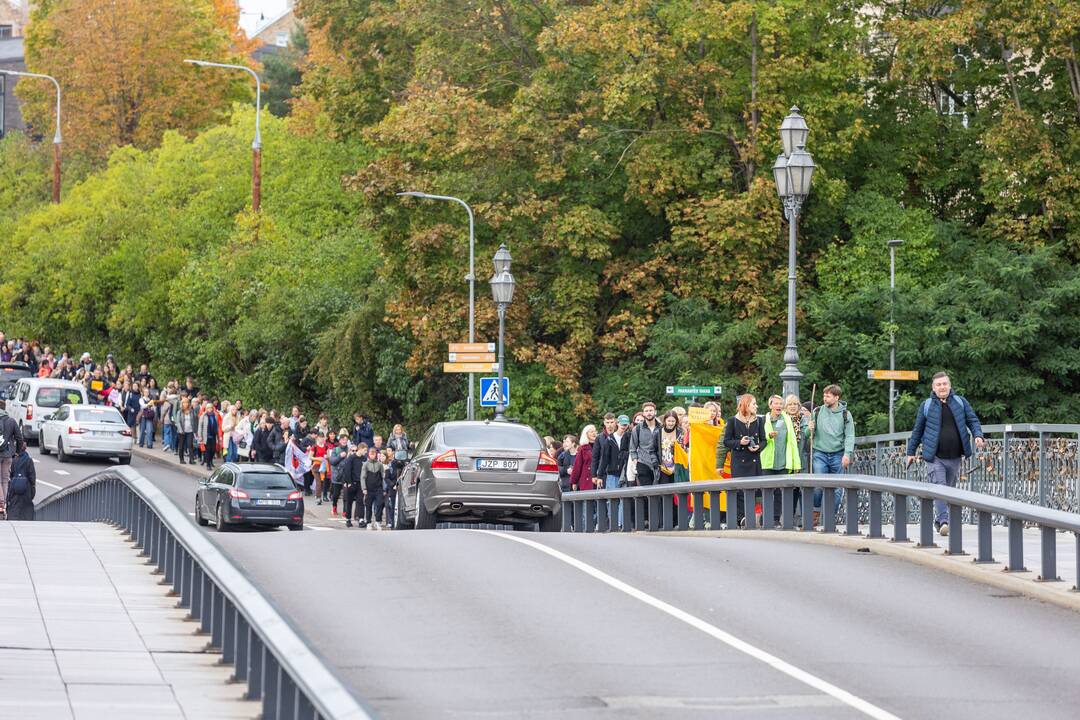 Mokytojų streikas prie Vyriausybės