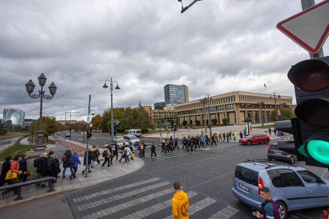 Mokytojų streikas prie Vyriausybės