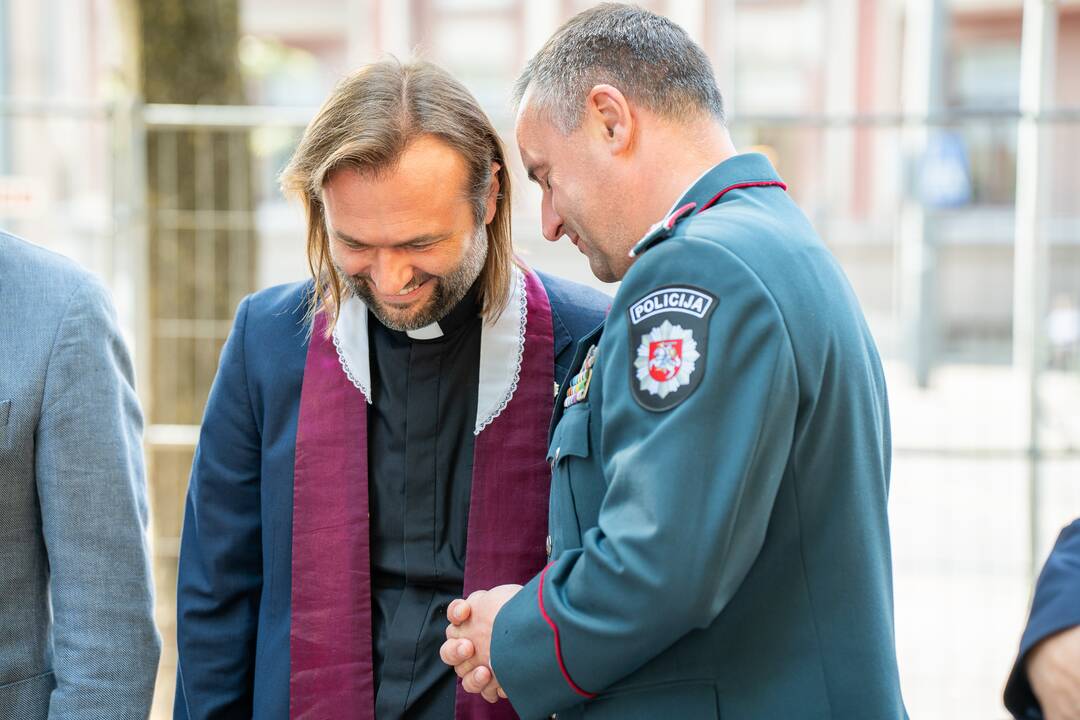 Policijos obelisko kapsulės įkasimo ceremonija