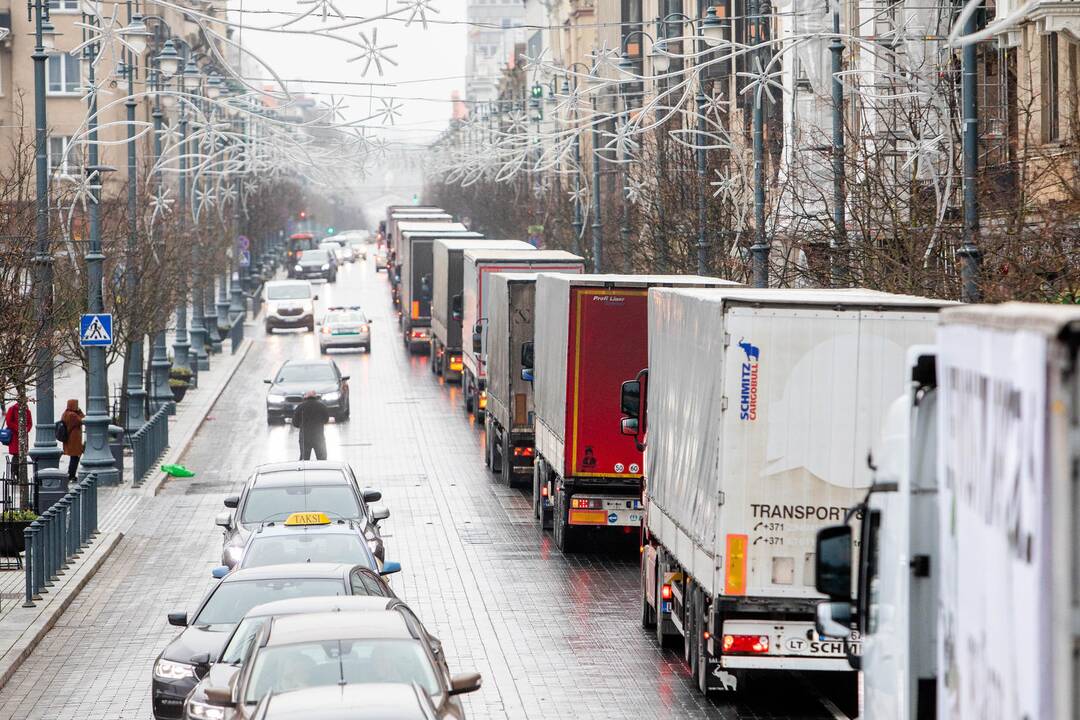 Vežėjų protesto akcija Vilniuje