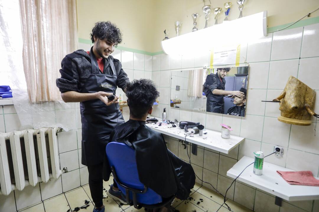 Migrantai Kybartų užsieniečių registracijos centre