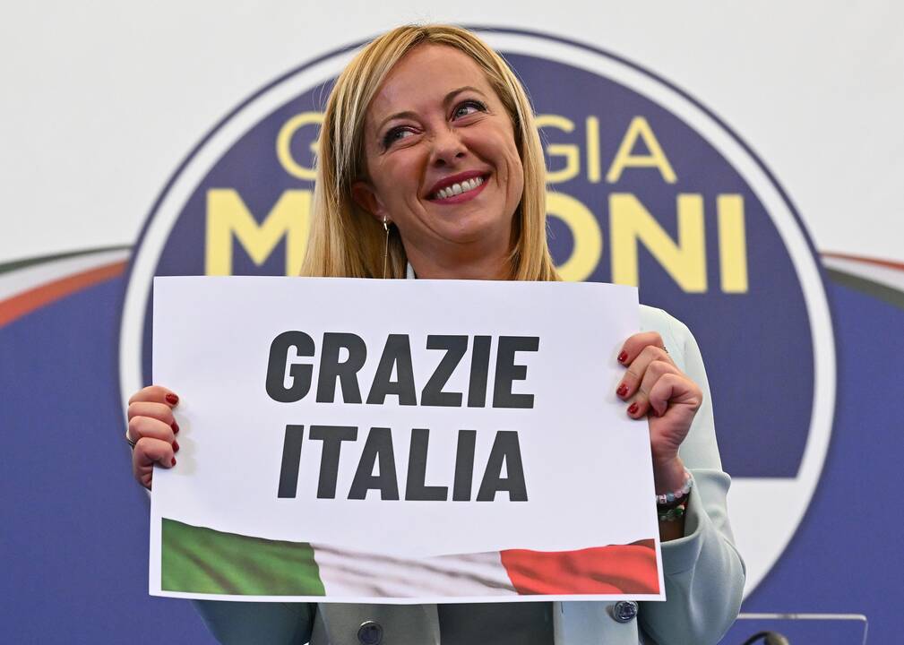 Italijos kraštutinių dešiniųjų lyderė Giorgia Meloni