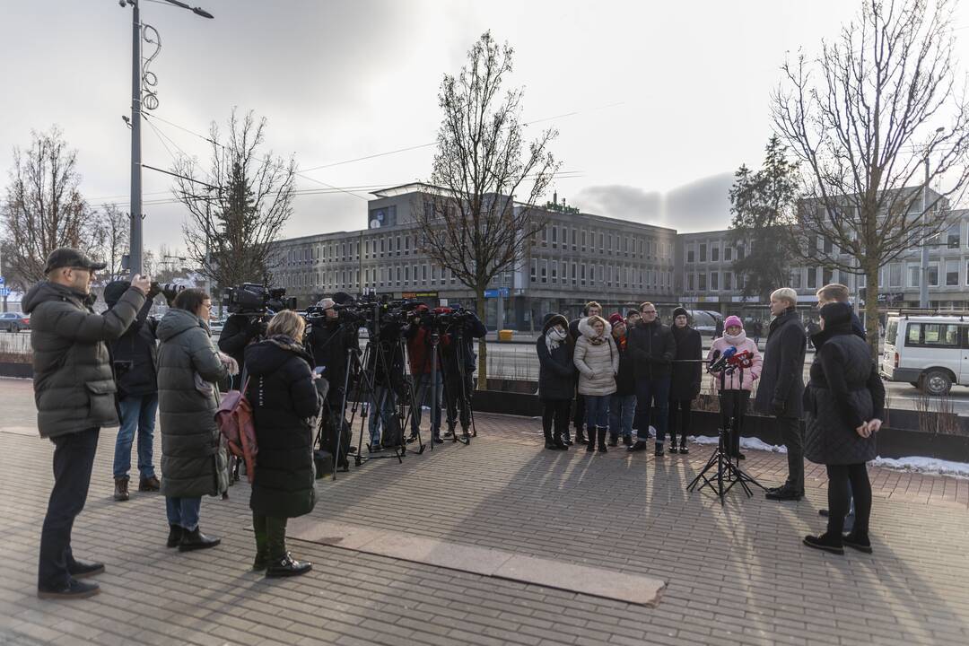 Spaudos konferencija dėl vairuotojų streiko