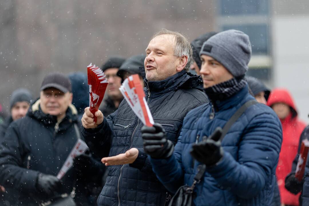 Streikuojančių vairuotojų palaikymo piketas