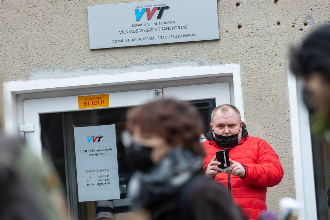 Vilniaus viešojo transporto darbuotojų palaikymo akcija