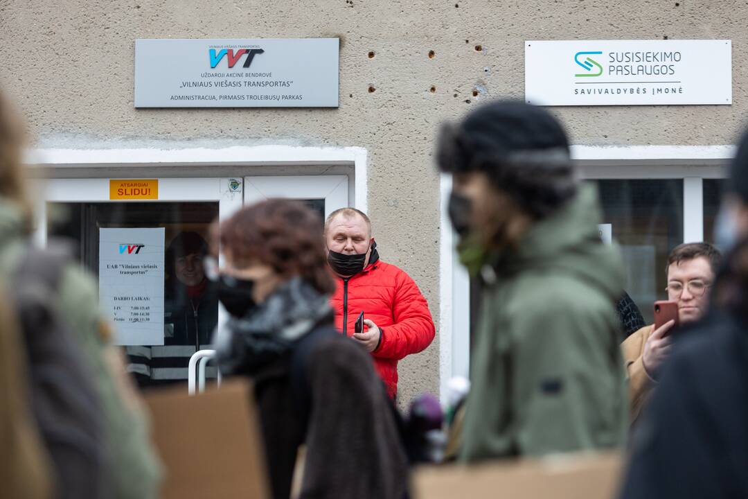 Vilniaus viešojo transporto darbuotojų palaikymo akcija
