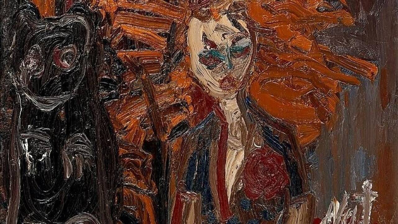 H. Natalevičius, Portretas su katinu. 1978 m.