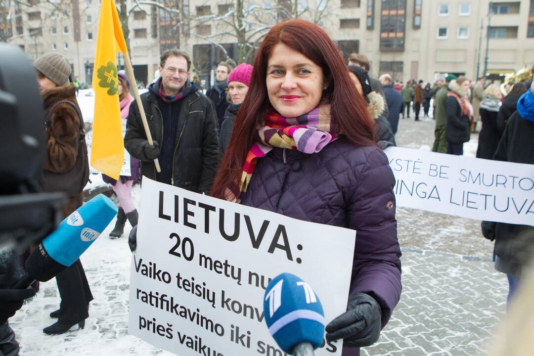 Prie Seimo – piketas dėl smurto prieš vaikus