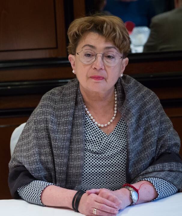 Lietuvos žydų bendruomenės pirmininkė Faina Kukliansky ir Geros valios fondo vadovas Andrew Bakeris