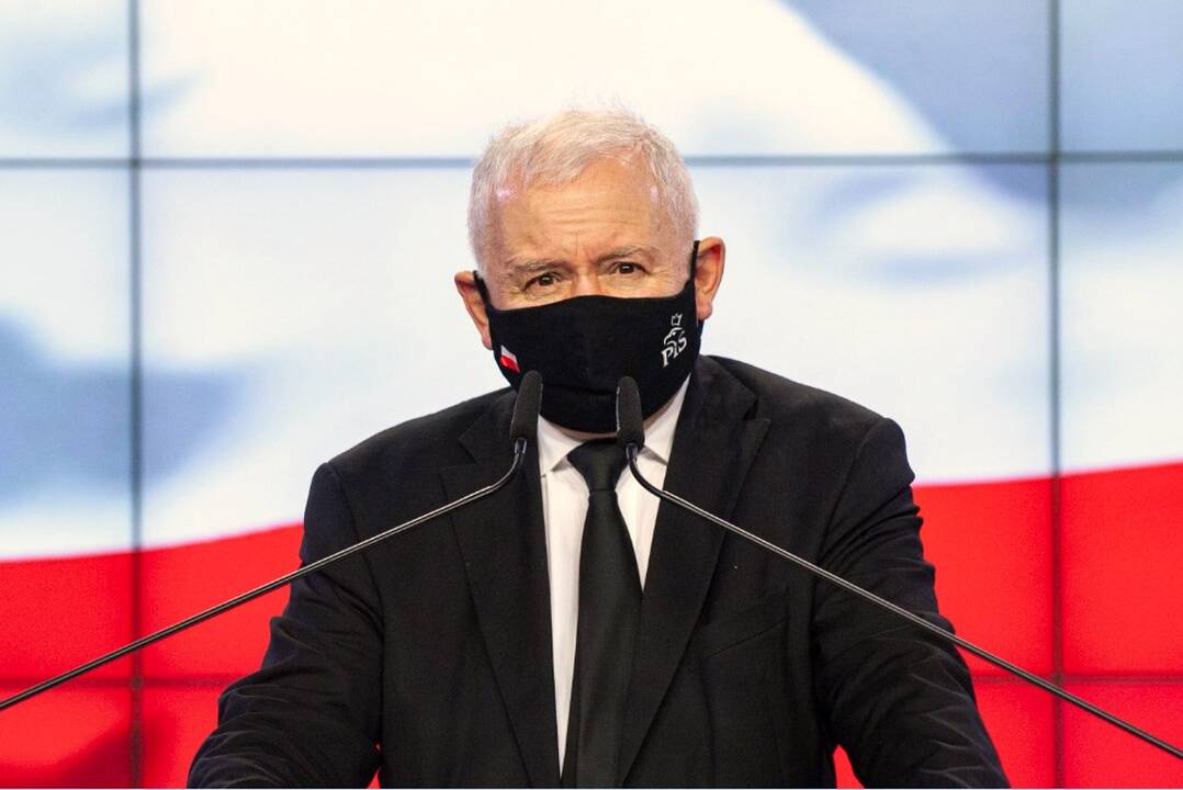 Partijos „Įstatymas ir teisingumas“ lyderis Jaroslawas Kaczynskis 
