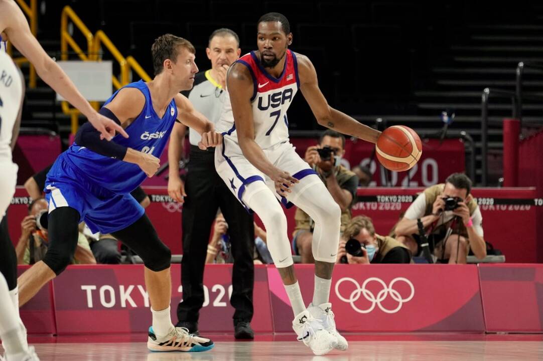K. Duranto ir J. Tatumo vedama JAV rinktinė olimpiadoje sutriuškino čekus