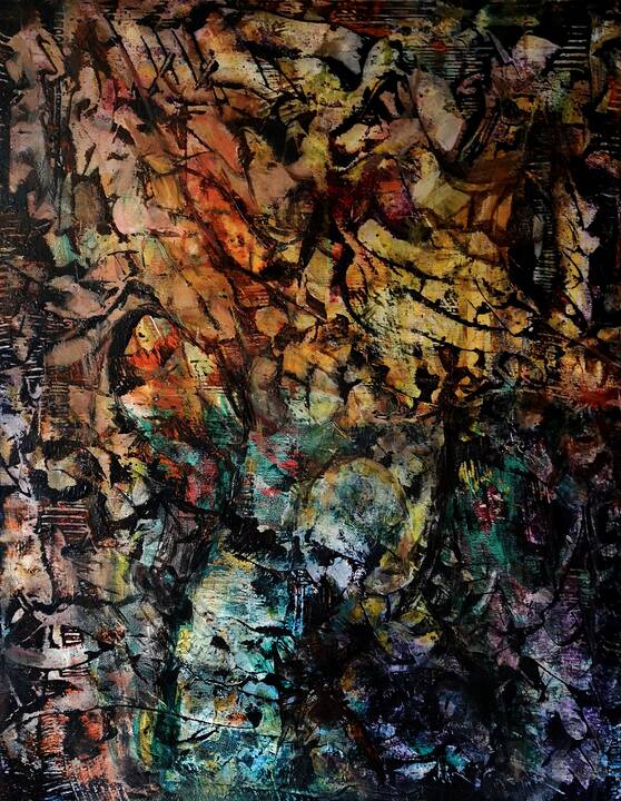 Upė. Dialogas su smėliu ir vandeniu. 70x90 cm