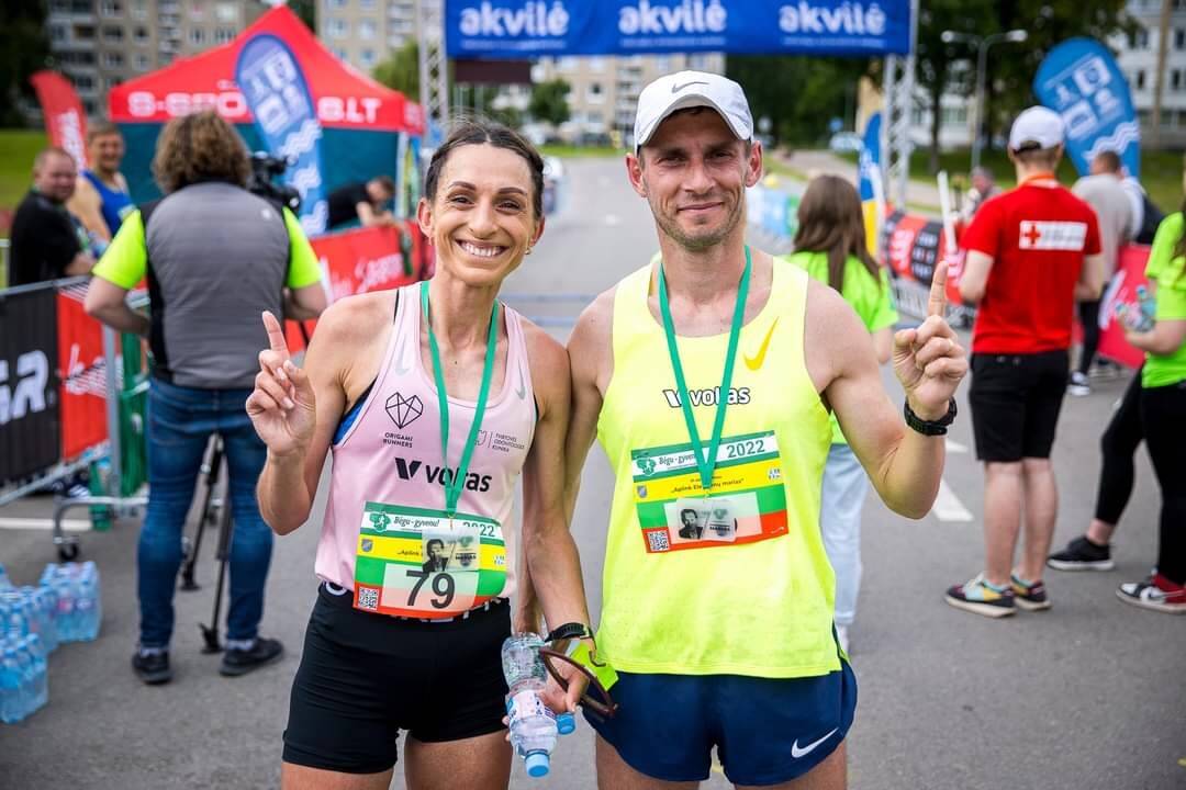 Valio: saldi pergalės akimirka po 21 km pasiekus finišą Vilniaus maratono bėgime.