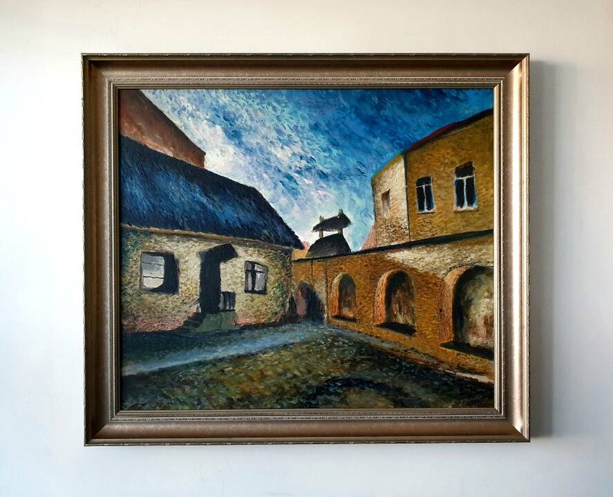 Sąlygos: tapytojas J.Jukonis prisipažįsta, kad jei darbo vietą turėtų erdvesnę, tapytų ant didesnio formato drobių.