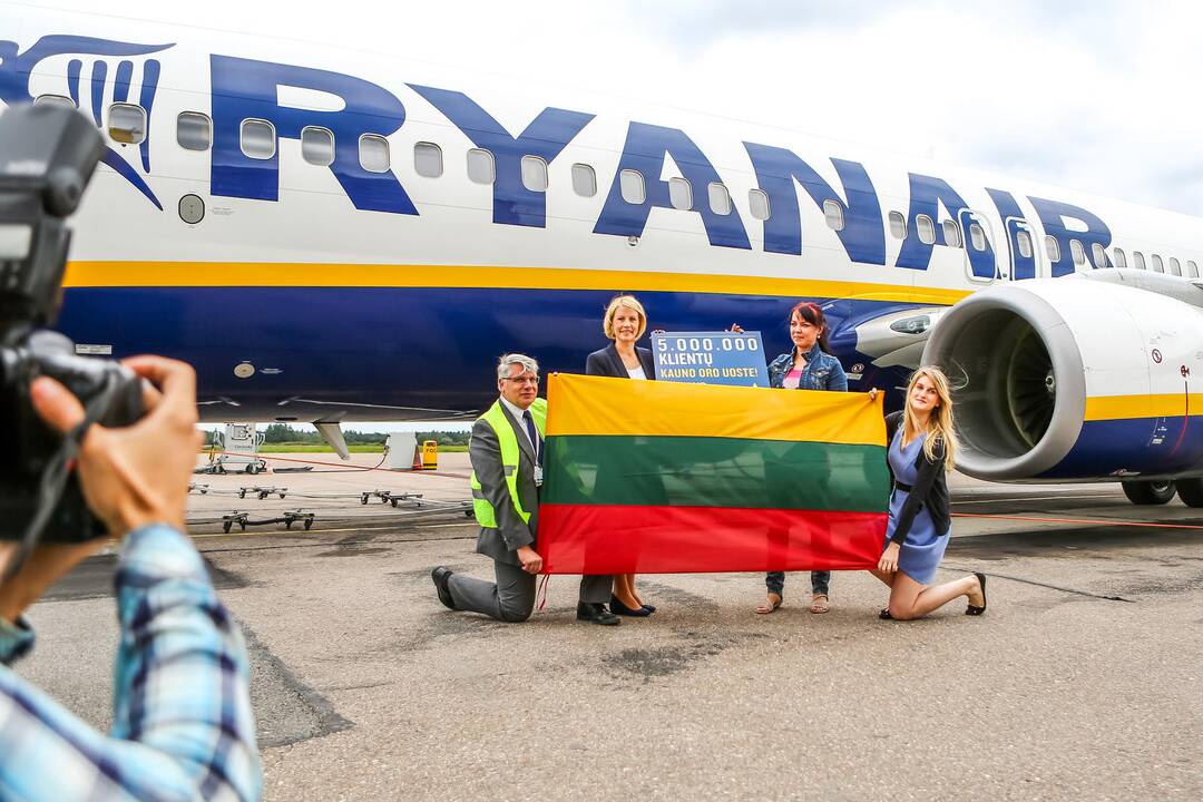 Iš Kauno oro uosto išlydėta penkiamilijonoji „Ryanair“ keleivė