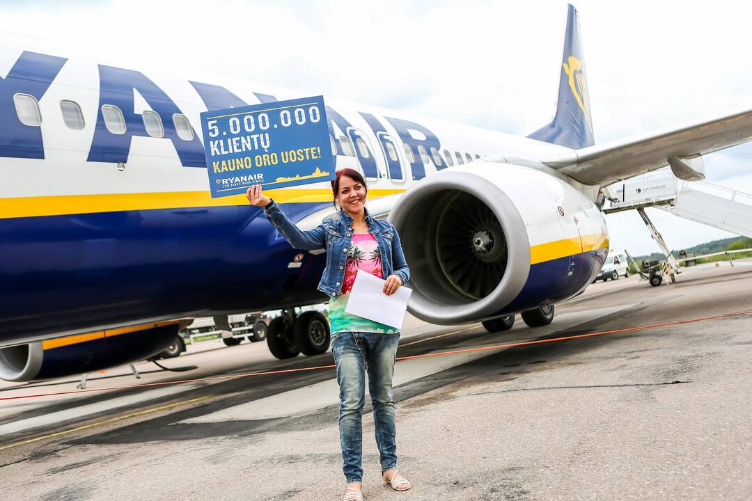 Iš Kauno oro uosto išlydėta penkiamilijonoji „Ryanair“ keleivė