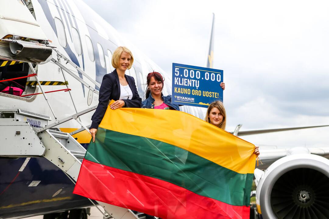 Iš Kauno oro uosto išlydėta penkiamilijonoji „Ryanair“ keleivė