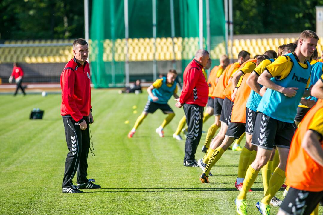 Lietuvos nacionalinės futbolo rinktinės treniruotė Kaune